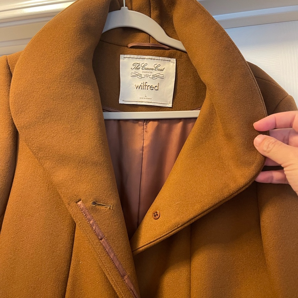Aritzia Camel Wool-Blend Pea Coat - Picture 7 of 12